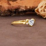 Unique Twisted 3-Prong Heart Cut Lab Diamond Engagement Ring - Additional view