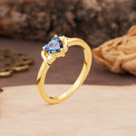 Unique Twisted 3-Prong Heart Cut Alexandrite Engagement Ring - Additional view