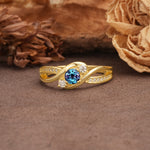 Unique, Minimalist, Twisted 4-Prong Round Cut Alexandrite Wedding Ring - Additional view