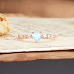 Classic & Minimalist 3-Prong Heart Cut Moonstone Engagement Ring - Additional view