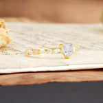 Luxurious Style Pavé 3-Prong Heart Cut Moissanite Engagement Ring - Additional view