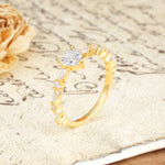 Luxurious Style Pavé 3-Prong Heart Cut Moissanite Engagement Ring - Additional view