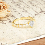 Luxurious Style Pavé 3-Prong Heart Cut Moissanite Engagement Ring - Additional view