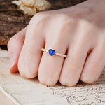 Luxurious Style Pavé 3-Prong Heart Cut Sapphire Engagement Ring - Additional view