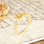 Luxurious Style Pavé 3-Prong Heart Cut Citrine Engagement Ring - Additional view