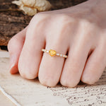 Luxurious Style Pavé 3-Prong Heart Cut Citrine Engagement Ring - Additional view