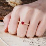 Luxurious Style Pavé 3-Prong Heart Cut Ruby Engagement Ring - Additional view