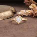 Unique and Classic 3-Prong Heart Cut Moissanite Engagement Ring - Additional view