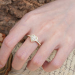Unique and Classic 3-Prong Heart Cut Moissanite Engagement Ring - Additional view