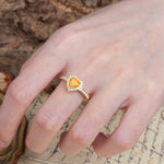 Unique and Classic 3-Prong Heart Cut Citrine Engagement Ring - Additional view