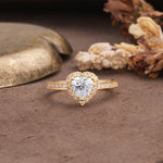Unique and Classic 3-Prong Heart Cut Lab Diamond Engagement Ring - Additional view