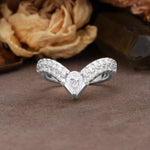 Luxurious Crown 3-Prong Pear Cut Moissanite Engagement Ring - Additional view