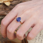 Unique, Classic, and Minimalist 3-Prong Pear Cut Tanzanite Engagement Ring - Additional view
