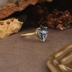 Unique, Classic, and Minimalist 3-Prong Pear Cut Black Rutilated Quartz Engagement Ring - Additional view
