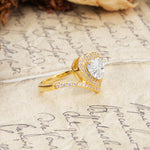 Luxurious and Unique 3-Prong Heart Cut Moissanite Engagement Ring - Additional view