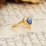 Luxurious and Unique 3-Prong Heart Cut Alexandrite Engagement Ring - Additional view
