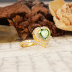 Luxurious and Unique 3-Prong Heart Cut Peridot Engagement Ring - Additional view