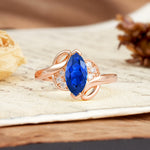 Natural Inspiration 2-Prong Marquise Cut Sapphire Engagement Ring - Additional view