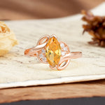 Natural Inspiration 2-Prong Marquise Cut Citrine Engagement Ring - Additional view