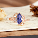 Natural Inspiration 2-Prong Marquise Cut Tanzanite Engagement Ring - Additional view