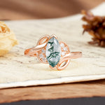 Natural Inspiration 2-Prong Marquise Cut Moss Agate Engagement Ring - Additional view