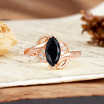 Natural Inspiration 2-Prong Marquise Cut Black Onyx Engagement Ring - Additional view