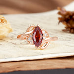 Natural Inspiration 2-Prong Marquise Cut Garnet Engagement Ring - Additional view