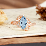 Natural Inspiration 2-Prong Marquise Cut Aquamarine Engagement Ring - Additional view
