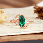 Natural Inspiration 2-Prong Marquise Cut Emerald Engagement Ring - Additional view
