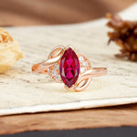Natural Inspiration 2-Prong Marquise Cut Ruby Engagement Ring - Additional view