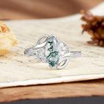 Natural Inspiration 2-Prong Marquise Cut Moss Agate Engagement Ring - Additional view