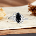 Natural Inspiration 2-Prong Marquise Cut Black Onyx Engagement Ring - Additional view