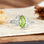 Natural Inspiration 2-Prong Marquise Cut Peridot Engagement Ring - Additional view