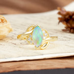 Natural Inspiration 2-Prong Marquise Cut Fire Opal Engagement Ring - Additional view