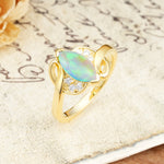 Natural Inspiration 2-Prong Marquise Cut Fire Opal Engagement Ring - Additional view