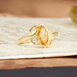 Natural Inspiration 2-Prong Marquise Cut Citrine Engagement Ring - Additional view