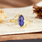 Natural Inspiration 2-Prong Marquise Cut Tanzanite Engagement Ring - Additional view