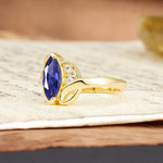 Natural Inspiration 2-Prong Marquise Cut Tanzanite Engagement Ring - Additional view