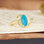 Natural Inspiration 2-Prong Marquise Cut Turquoise Engagement Ring - Additional view