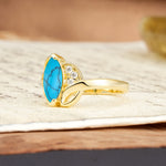 Natural Inspiration 2-Prong Marquise Cut Turquoise Engagement Ring - Additional view