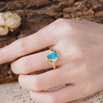 Natural Inspiration 2-Prong Marquise Cut Turquoise Engagement Ring - Additional view