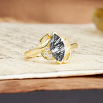 Natural Inspiration 2-Prong Marquise Cut Black Rutilated Quartz Engagement Ring - Additional view
