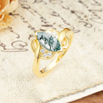 Natural Inspiration 2-Prong Marquise Cut Moss Agate Engagement Ring - Additional view