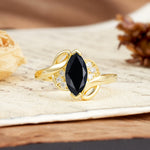 Natural Inspiration 2-Prong Marquise Cut Black Onyx Engagement Ring - Additional view