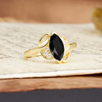 Natural Inspiration 2-Prong Marquise Cut Black Onyx Engagement Ring - Additional view