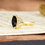 Natural Inspiration 2-Prong Marquise Cut Black Onyx Engagement Ring - Additional view