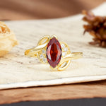 Natural Inspiration 2-Prong Marquise Cut Garnet Engagement Ring - Additional view