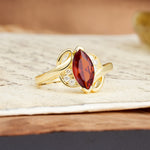 Natural Inspiration 2-Prong Marquise Cut Garnet Engagement Ring - Additional view