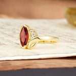 Natural Inspiration 2-Prong Marquise Cut Garnet Engagement Ring - Additional view