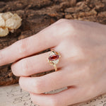 Natural Inspiration 2-Prong Marquise Cut Garnet Engagement Ring - Additional view